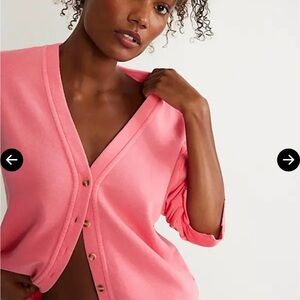 New Free People Take It Easy Cardigan ~ Camelia Pink